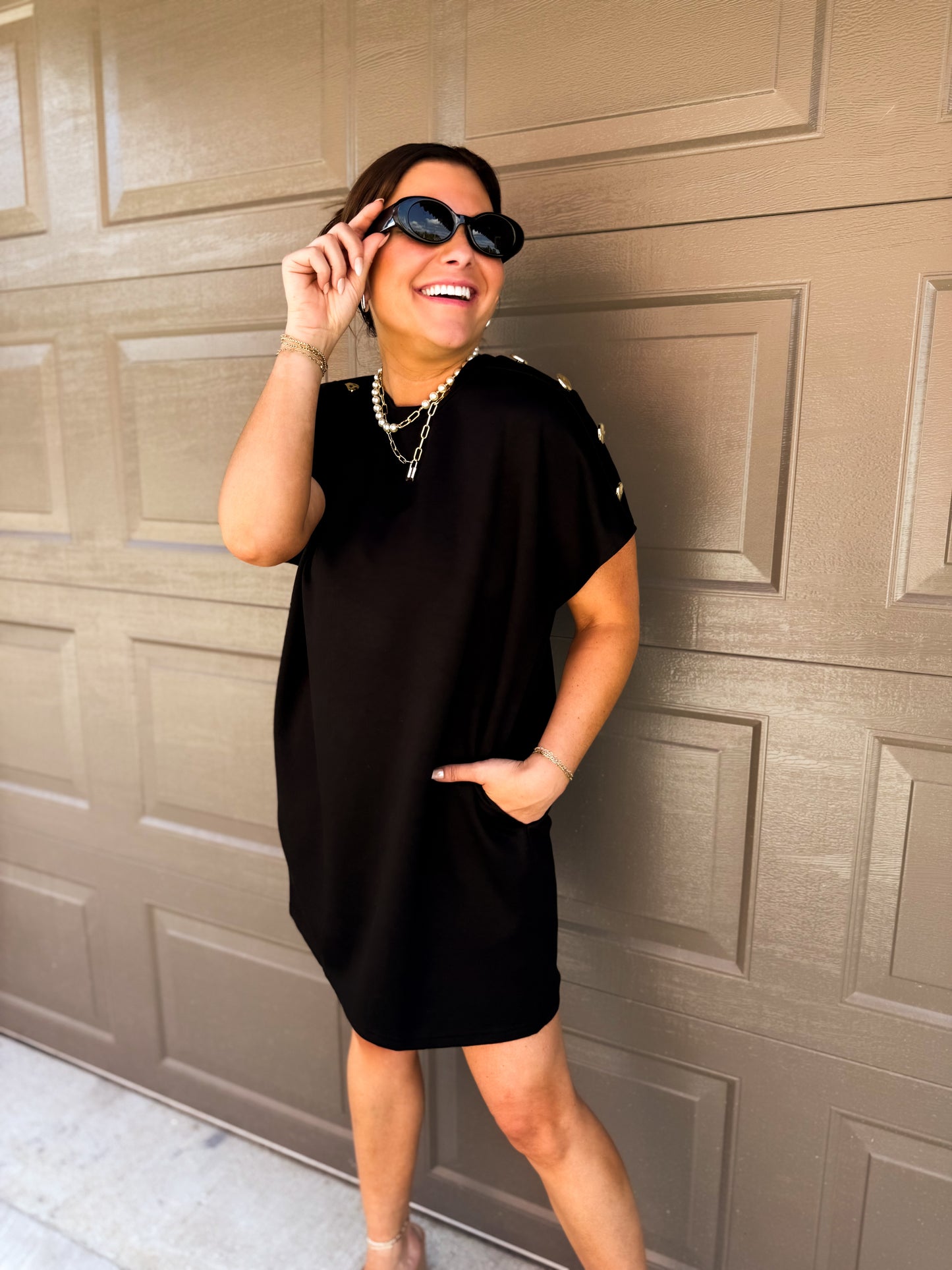 Madison Button Mini Dress
