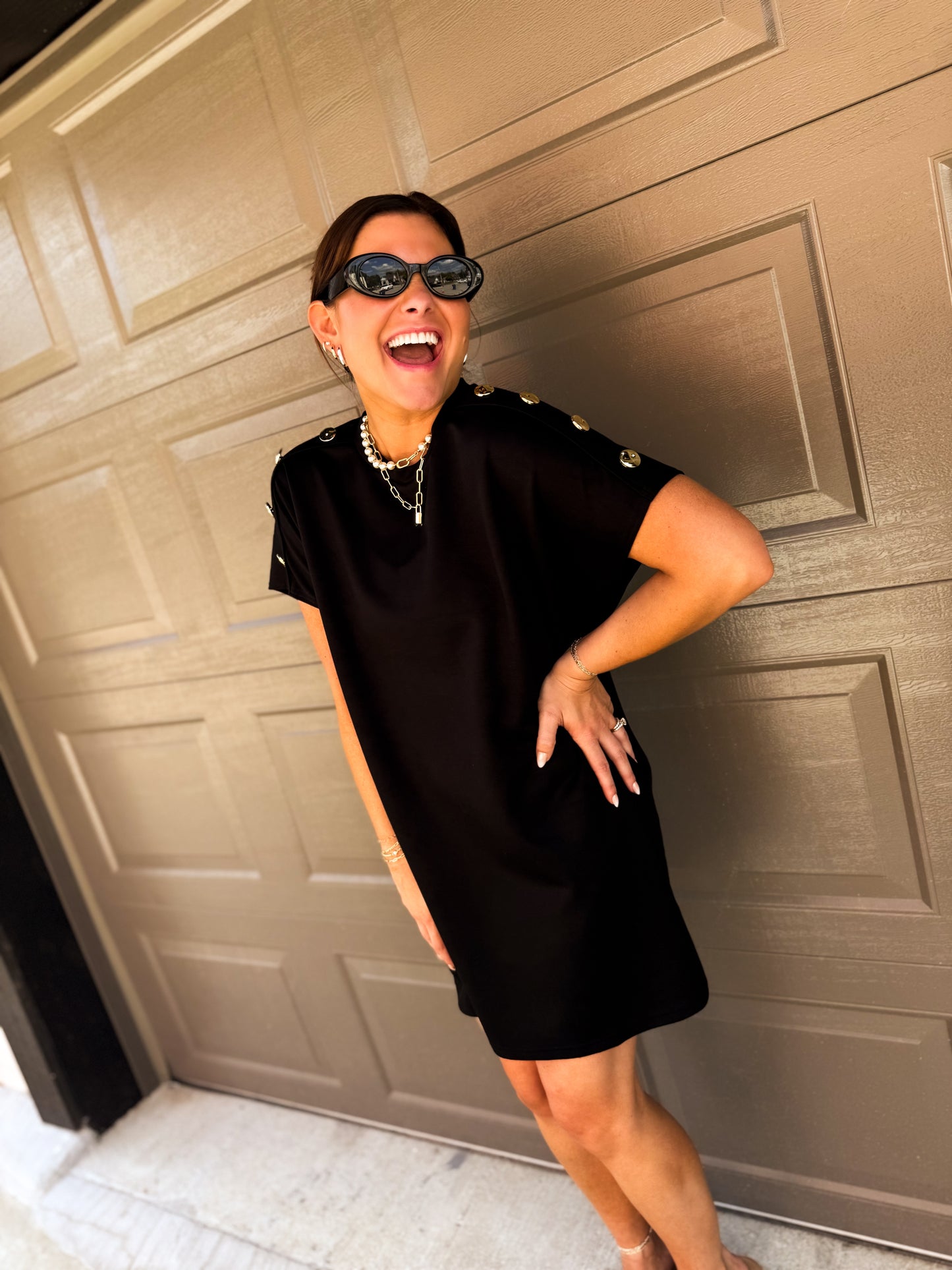 Madison Button Mini Dress