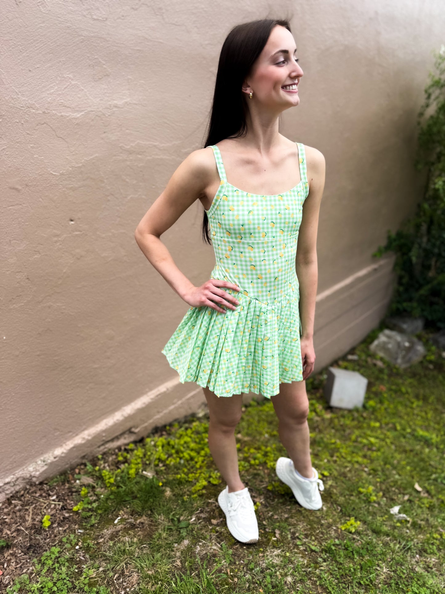 Gingham Lemon Sporty Romper