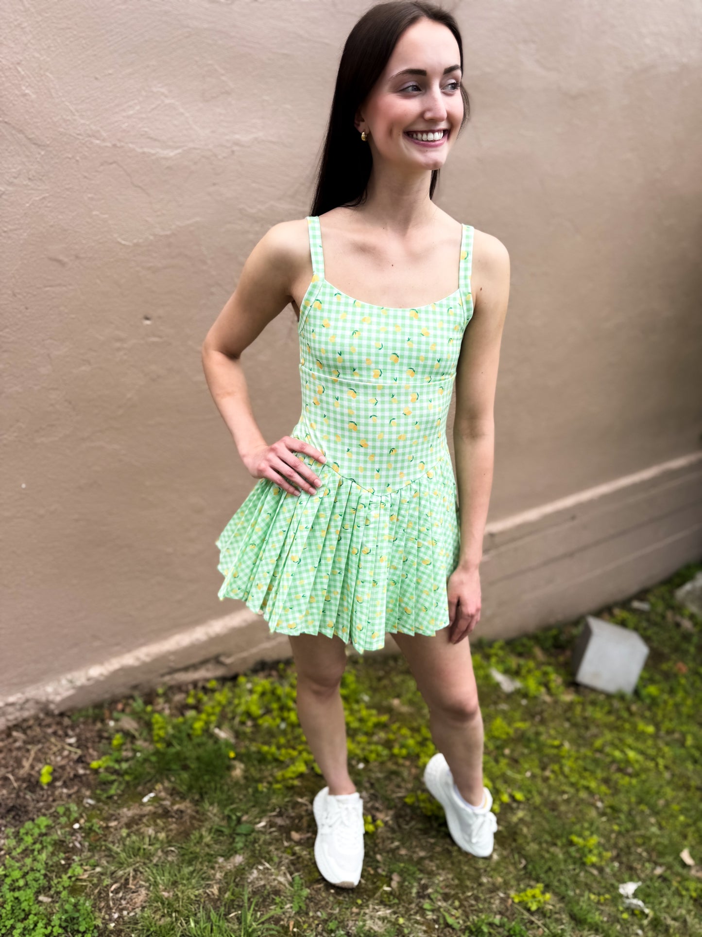 Gingham Lemon Sporty Romper