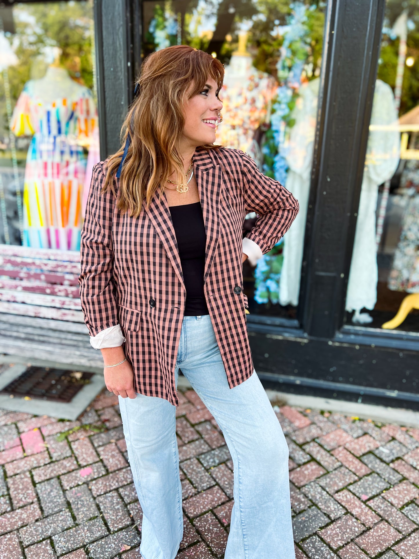 Terra Cotta Plaid Blazer