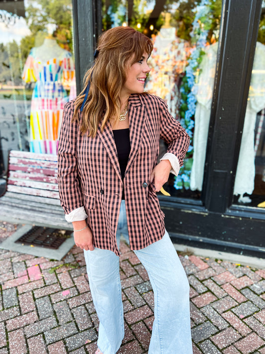 Terra Cotta Plaid Blazer