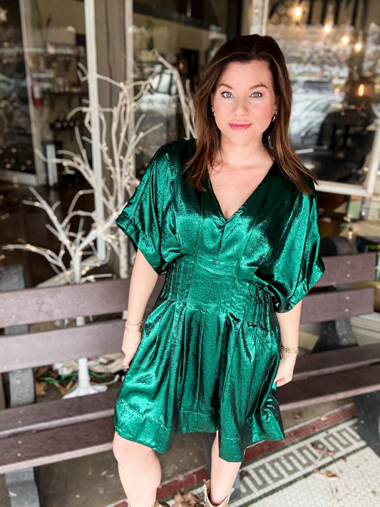 Maggie Metallic Jewel Mini Dress