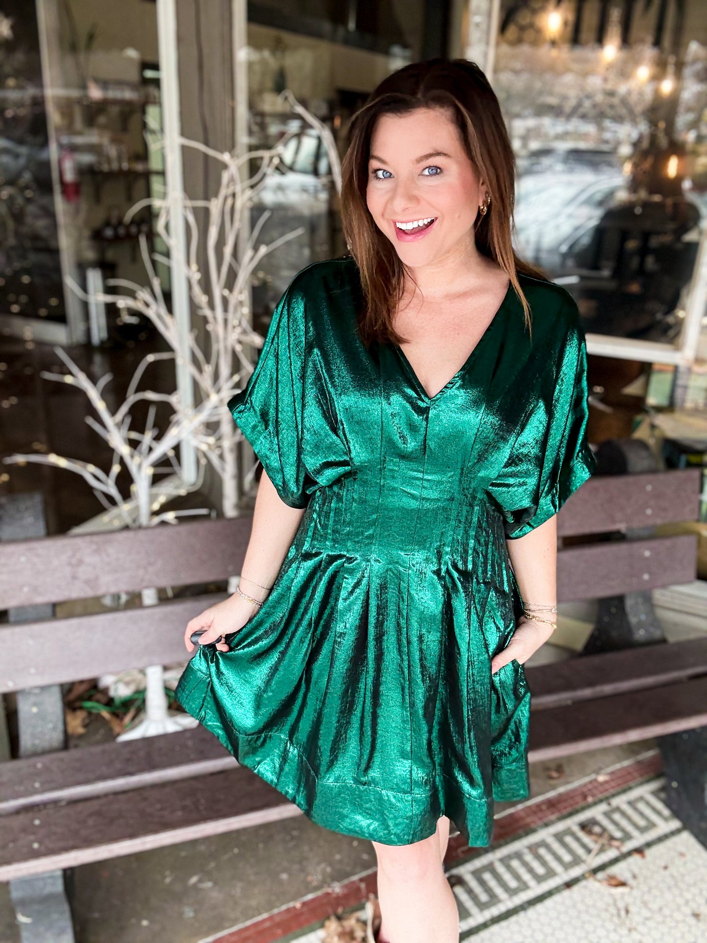 Maggie Metallic Jewel Mini Dress