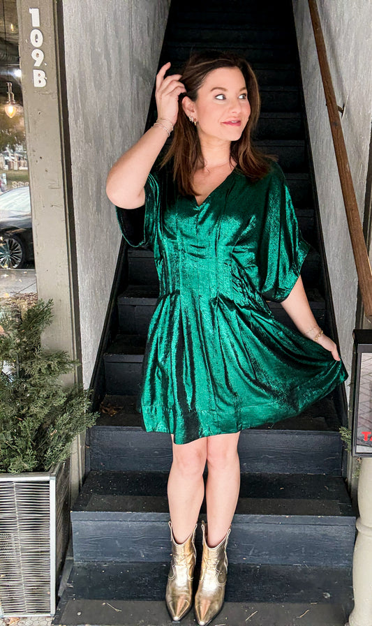 Maggie Metallic Jewel Mini Dress