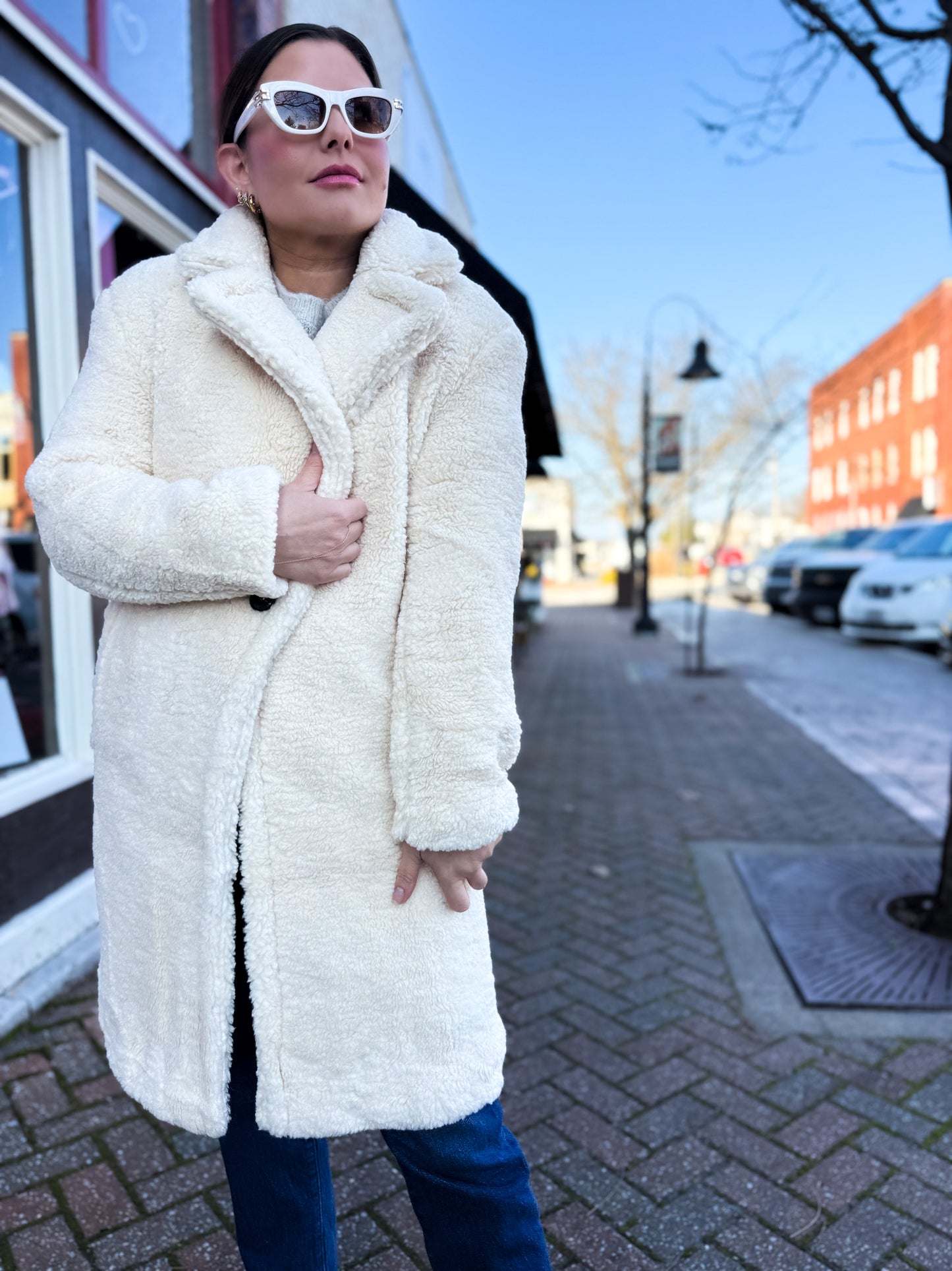 Cream Faux Fur Coat