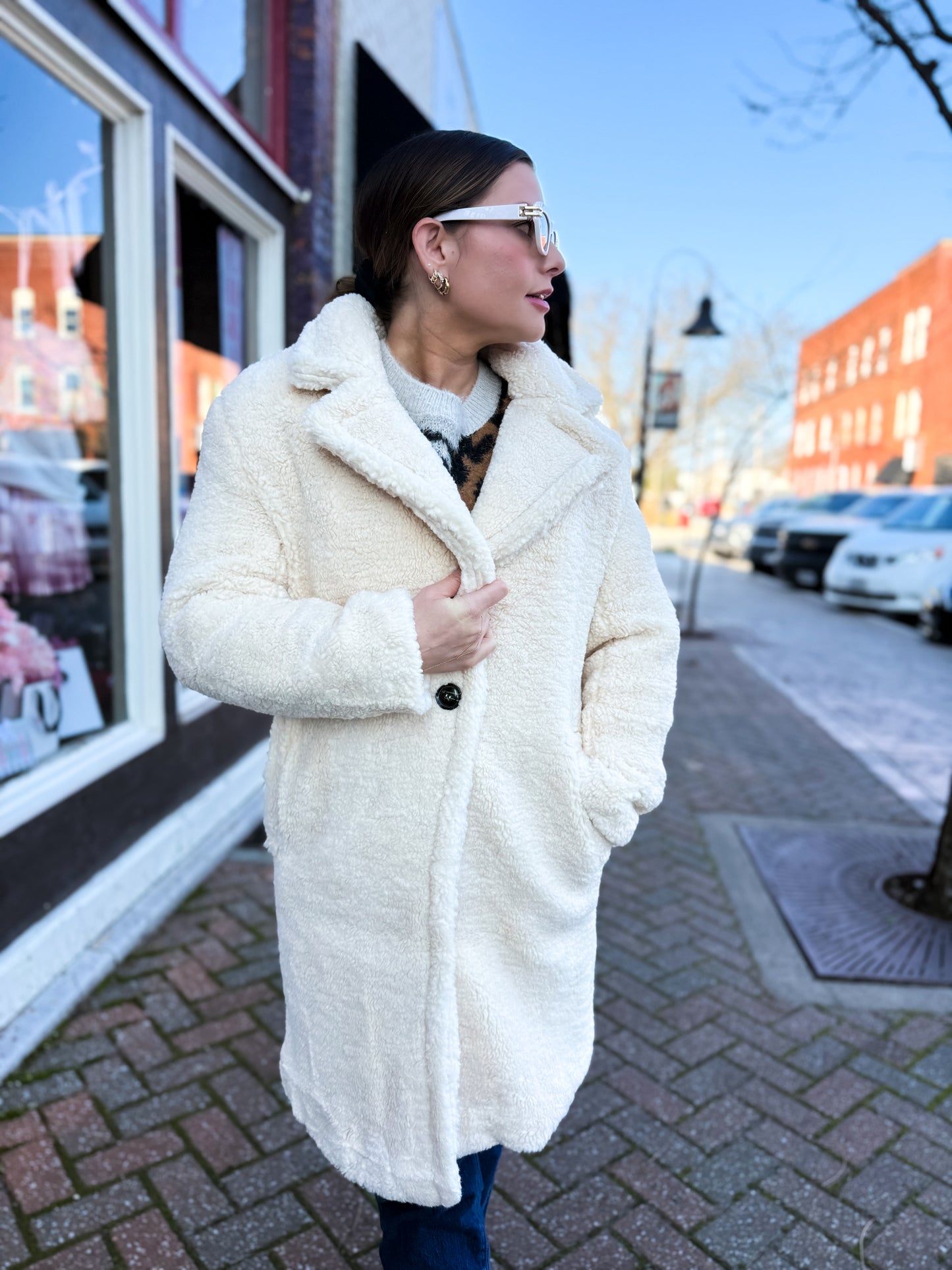 Cream Faux Fur Coat