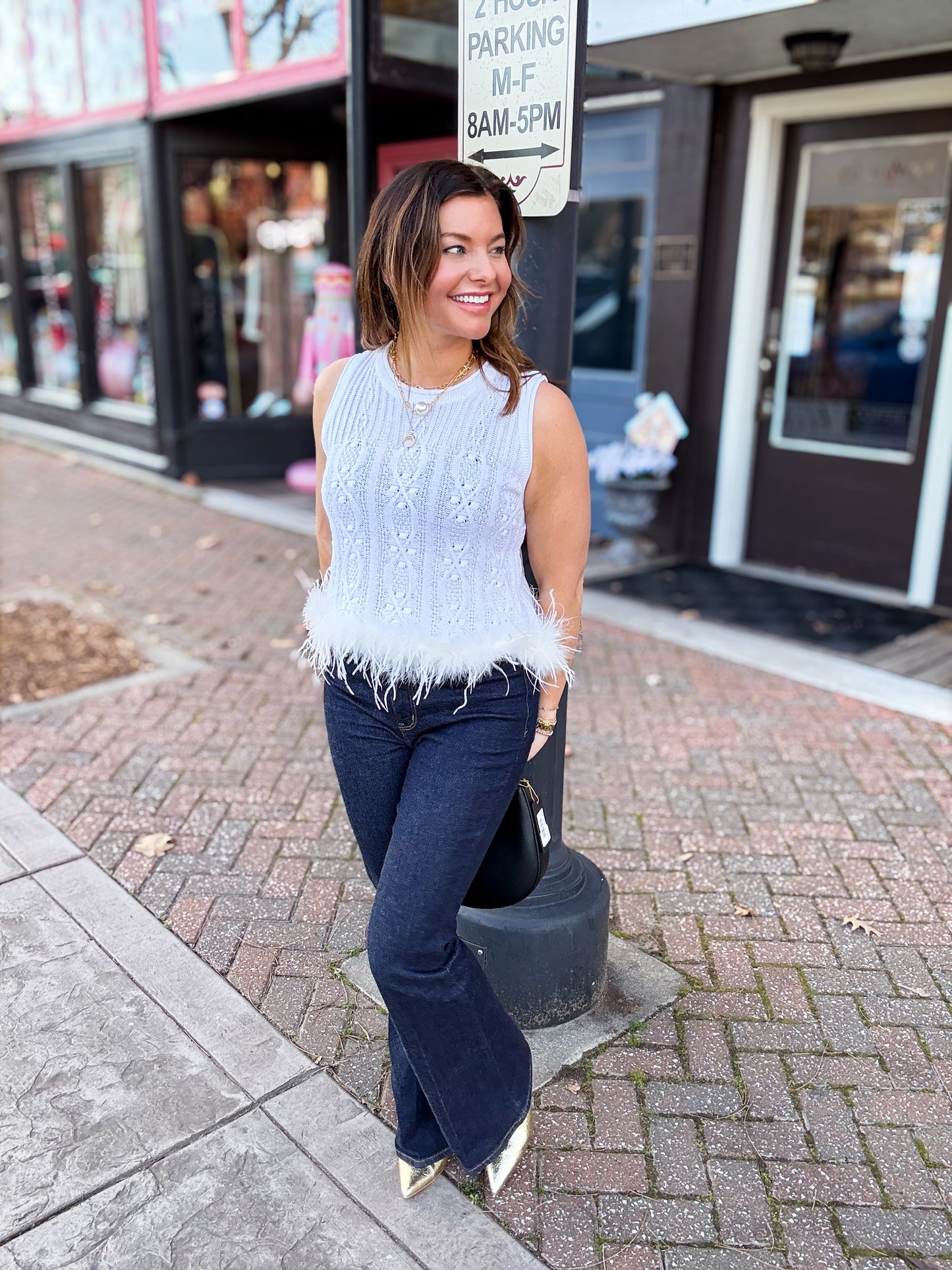 Feathered Frost Knit Tank