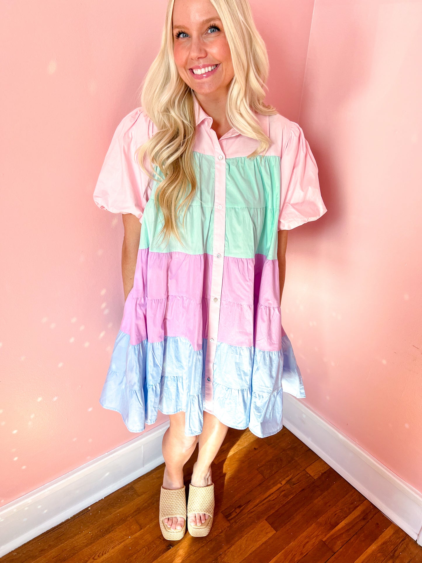 Pretty Pastels Colorblock Dress