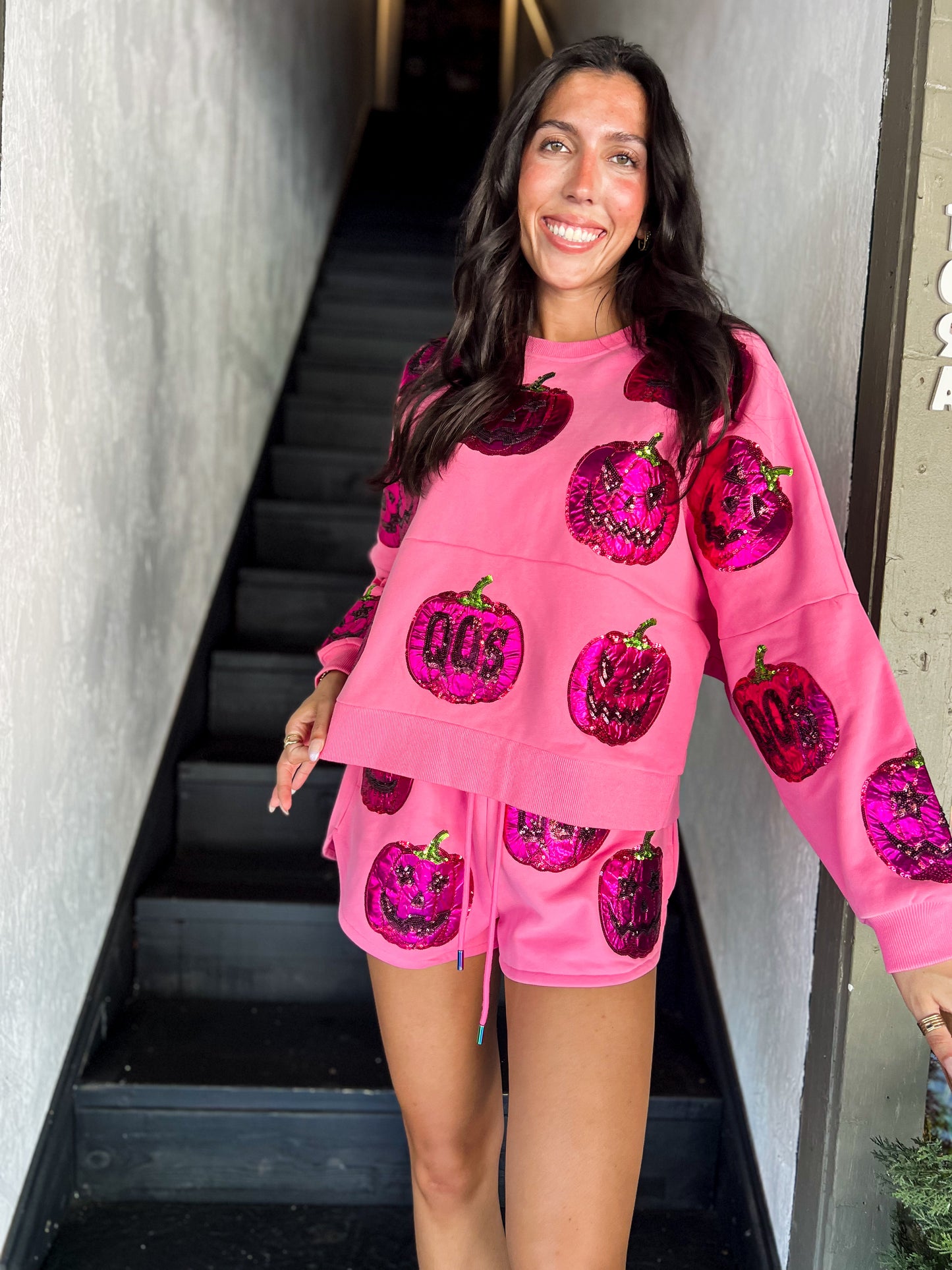 Sudadera rosa QOS O'Lantern