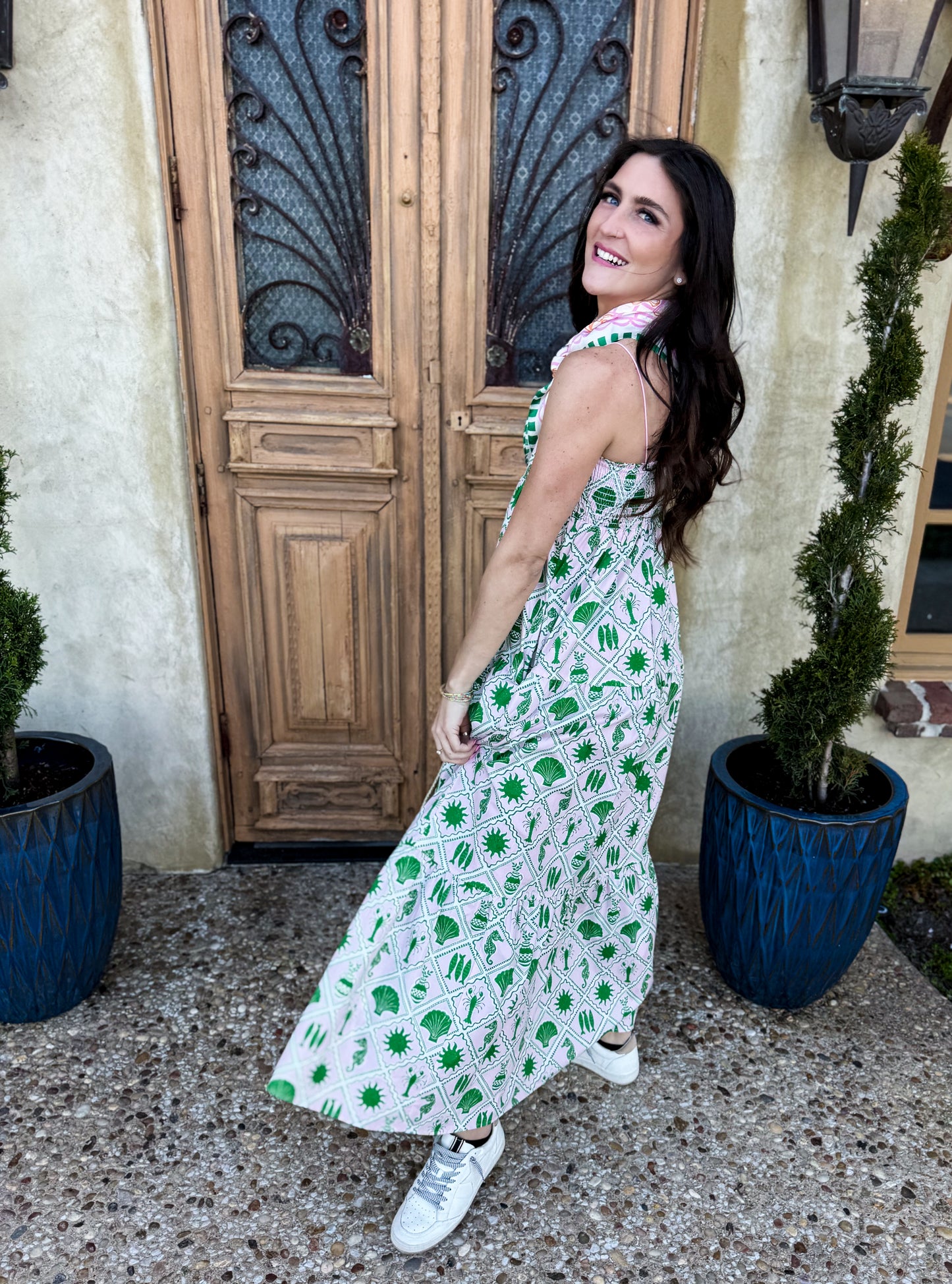 Coastal Collage Long Weekend Maxi Dress