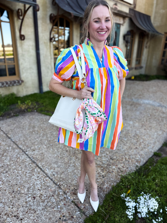 Sirena Stripe Short Dress