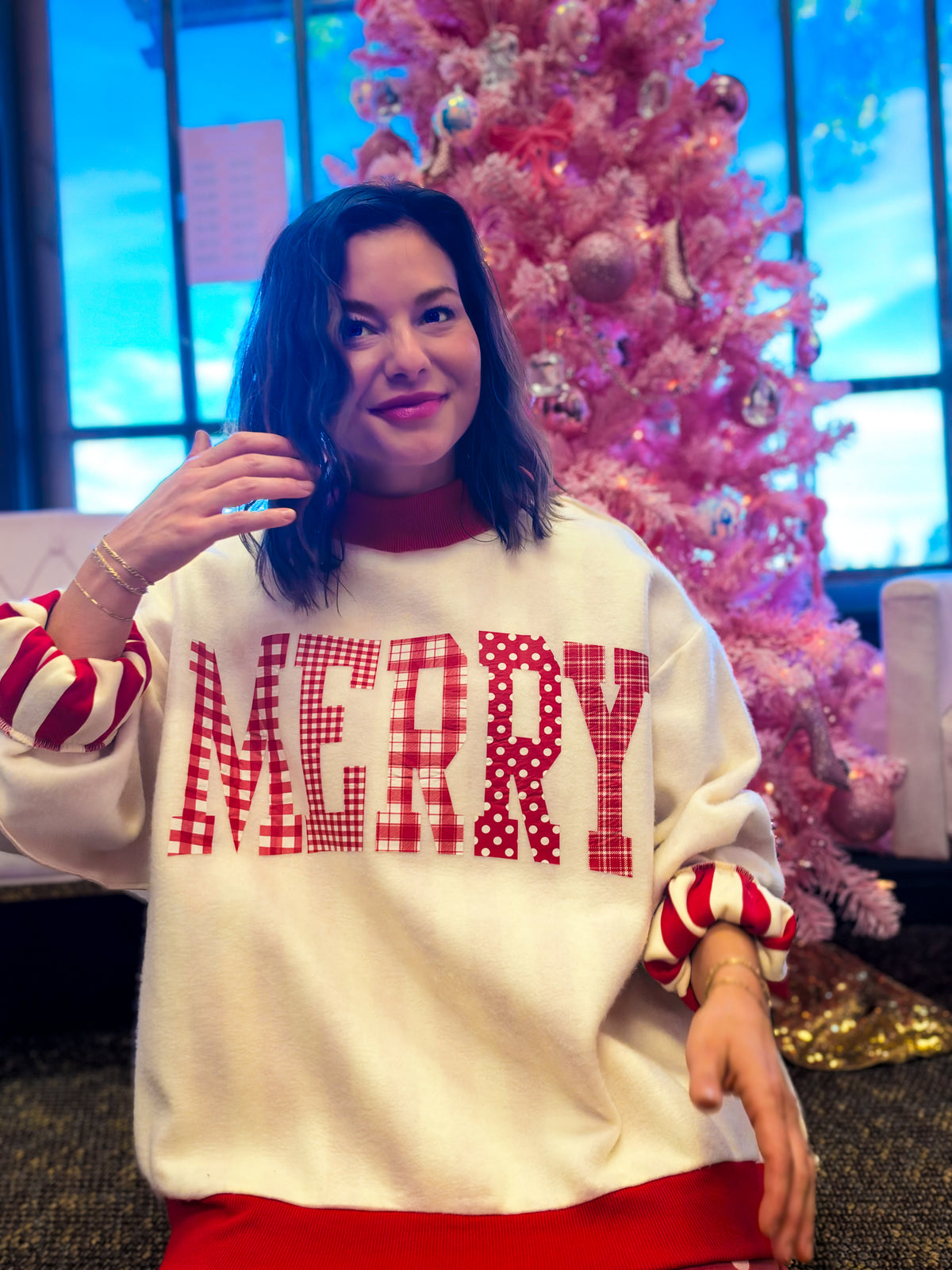 Merry & Stripe Reversible Sweatshirt