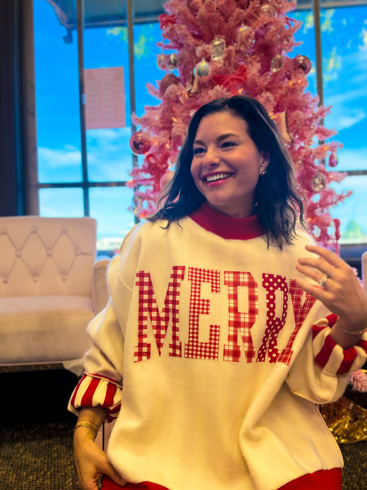 Merry & Stripe Reversible Sweatshirt