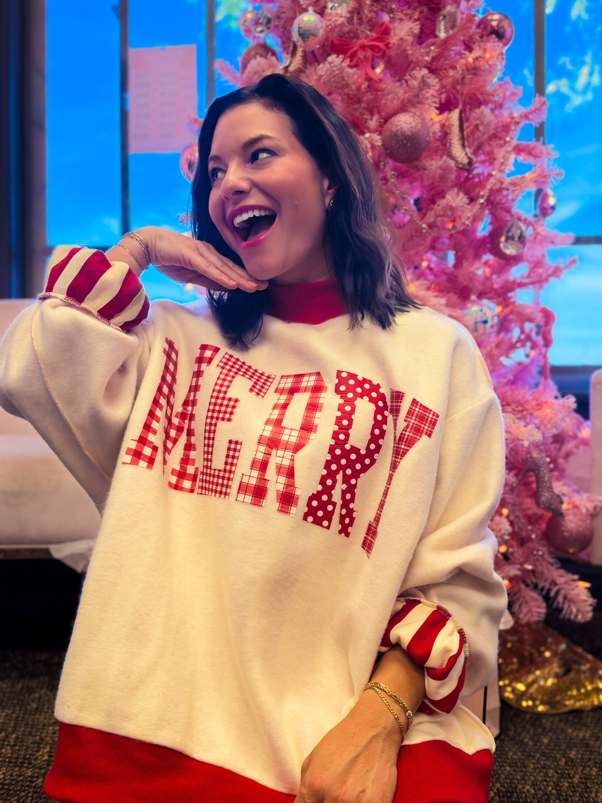Merry & Stripe Reversible Sweatshirt
