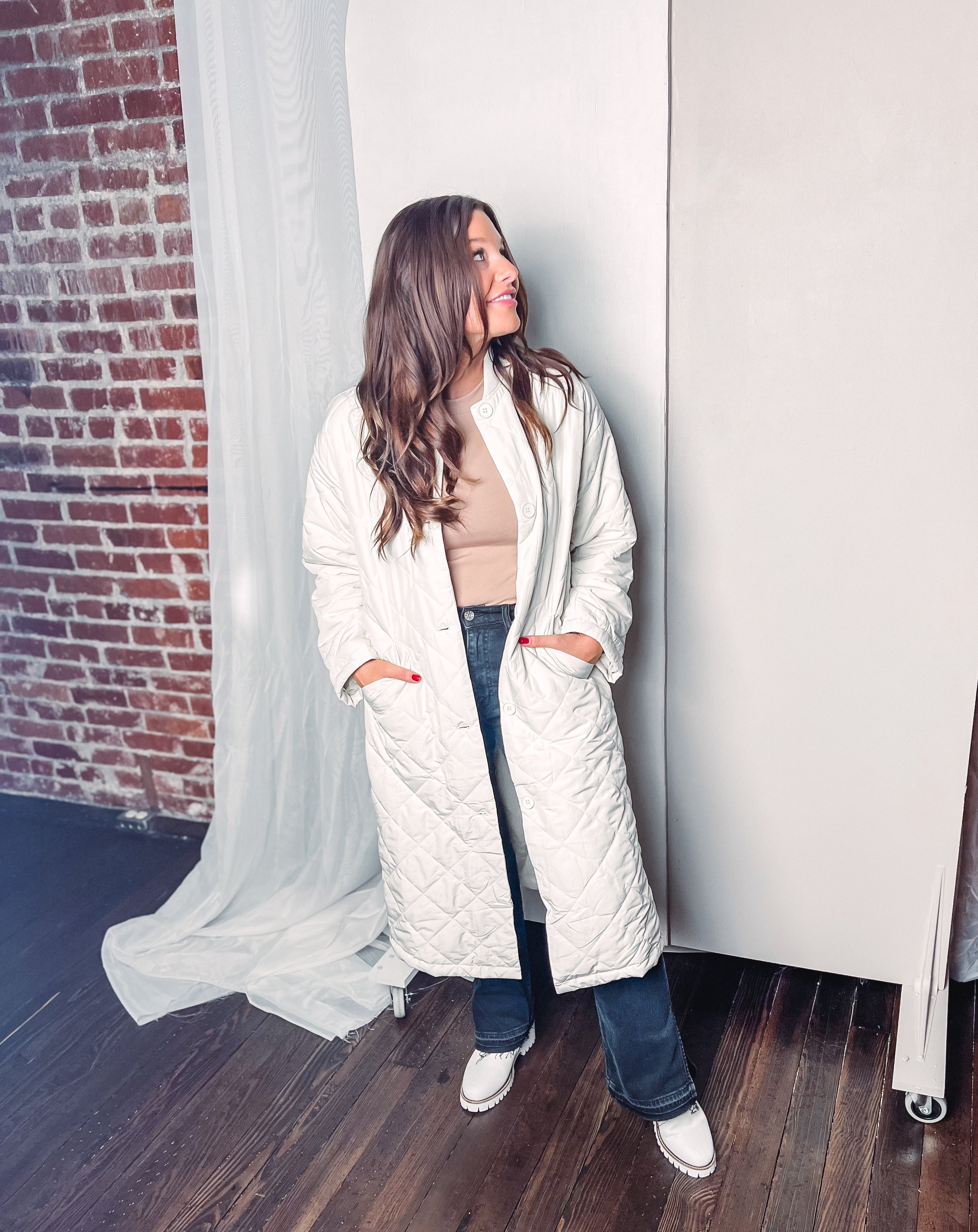 White clearance duster jacket