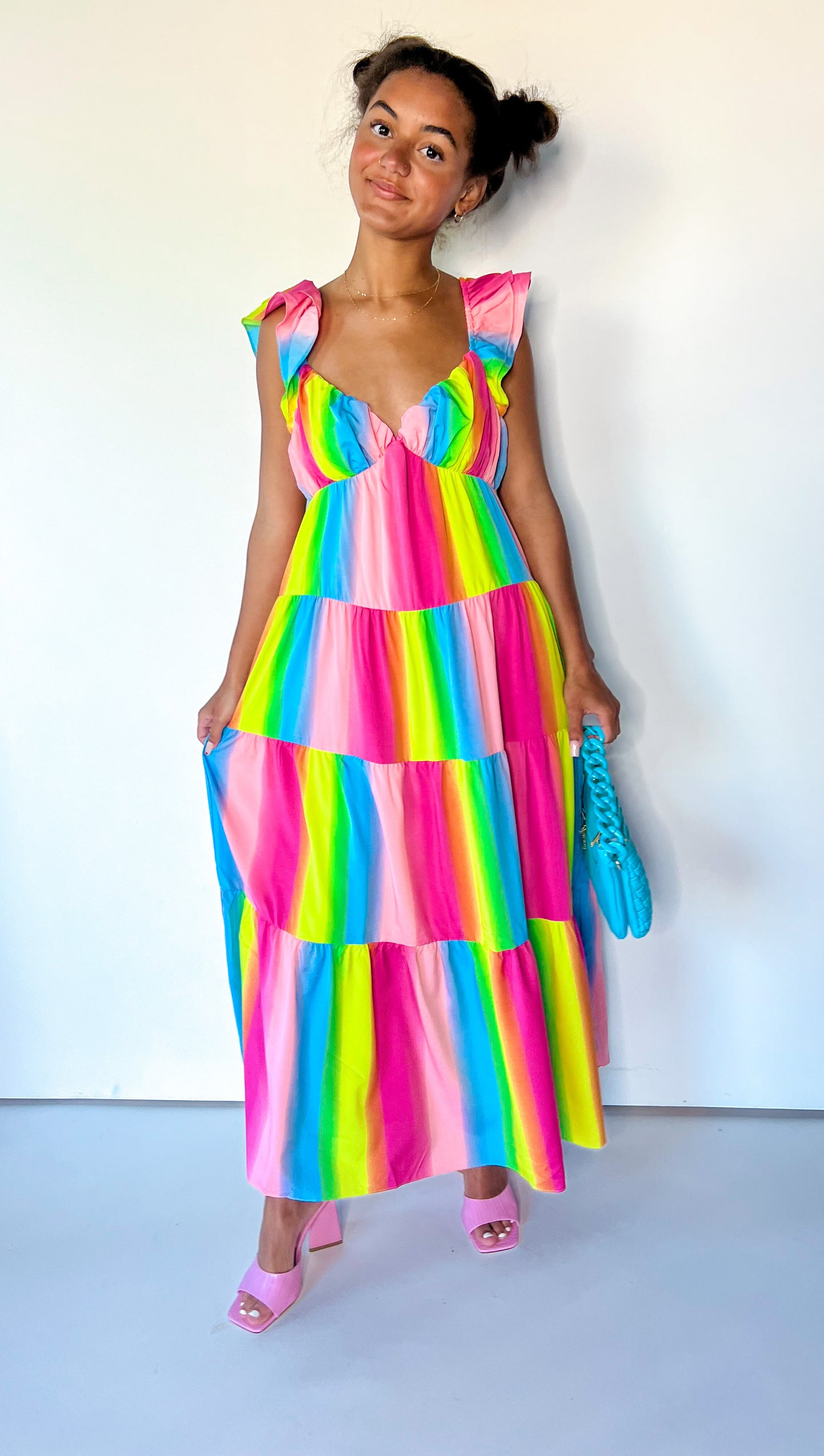 Rainbow Ombre Maxi Dress