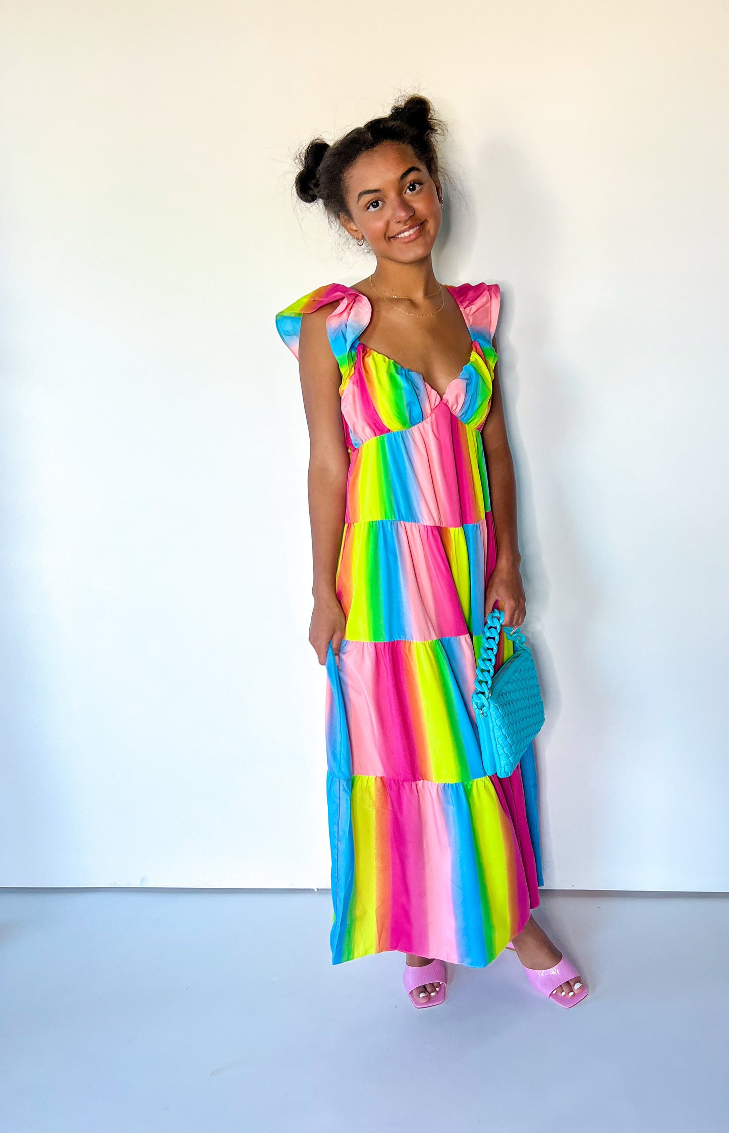 Rainbow Ombre Maxi Dress