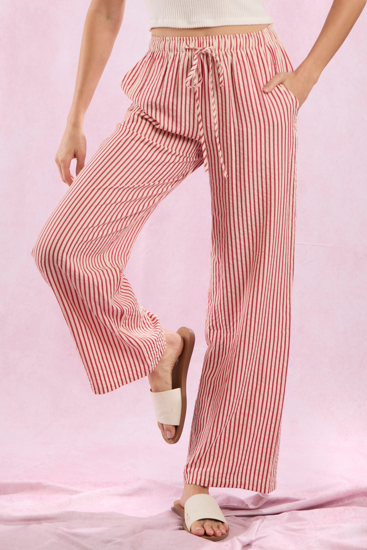 Red Signature Stripe Easy Pants