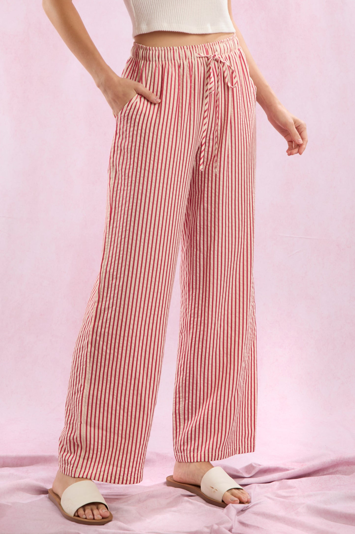 Red Signature Stripe Easy Pants