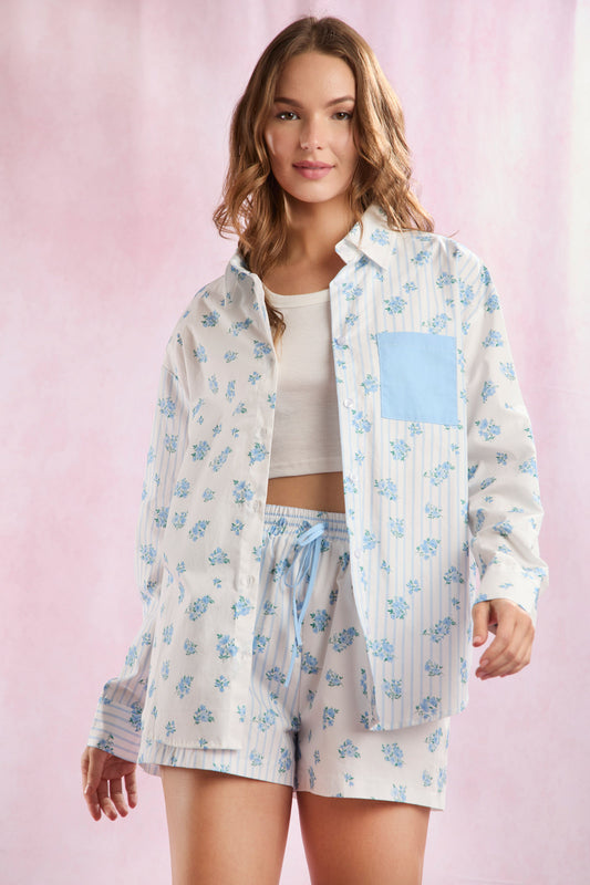 Bluebell Breeze Button-Up