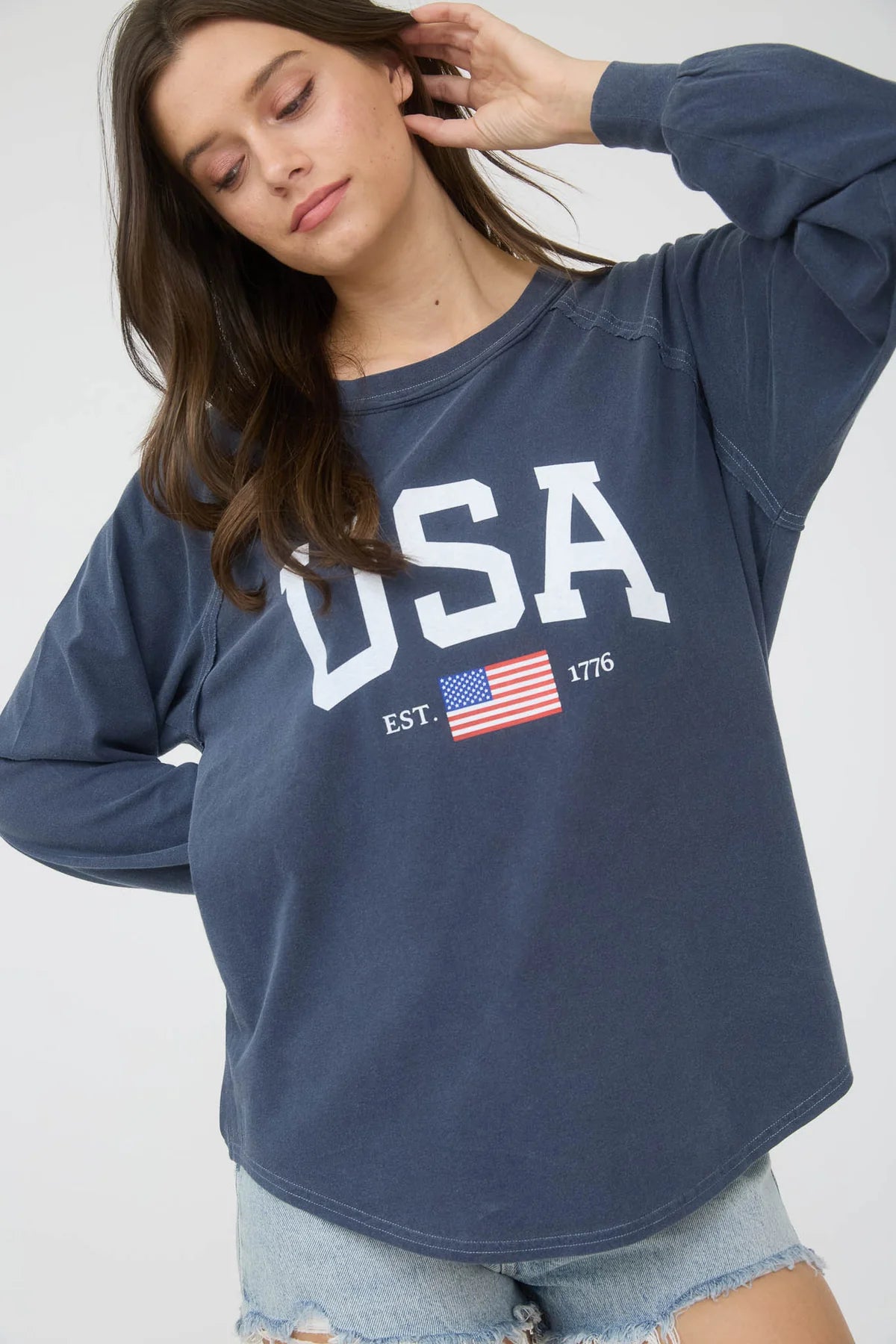 USA Graphic Raglan Long Sleeve Tee