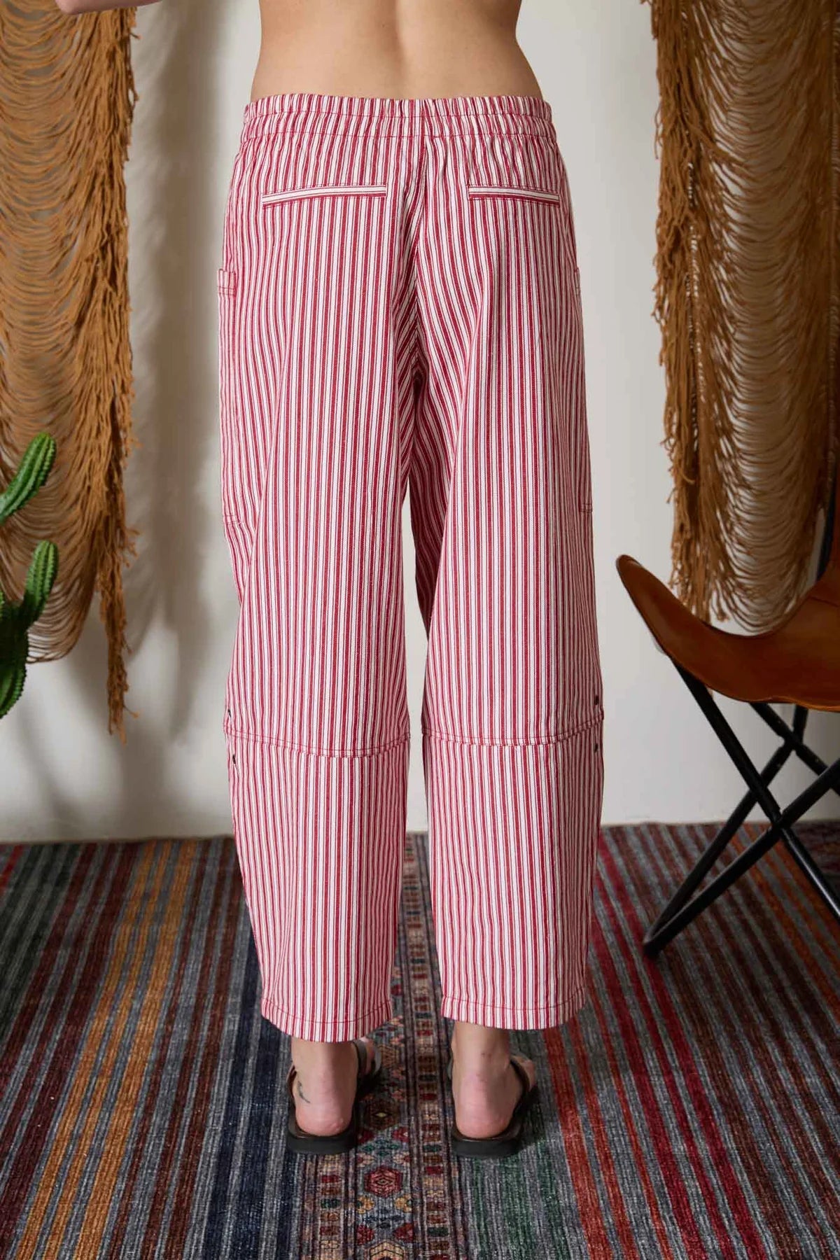 Berry Stripe Wide Leg Pants