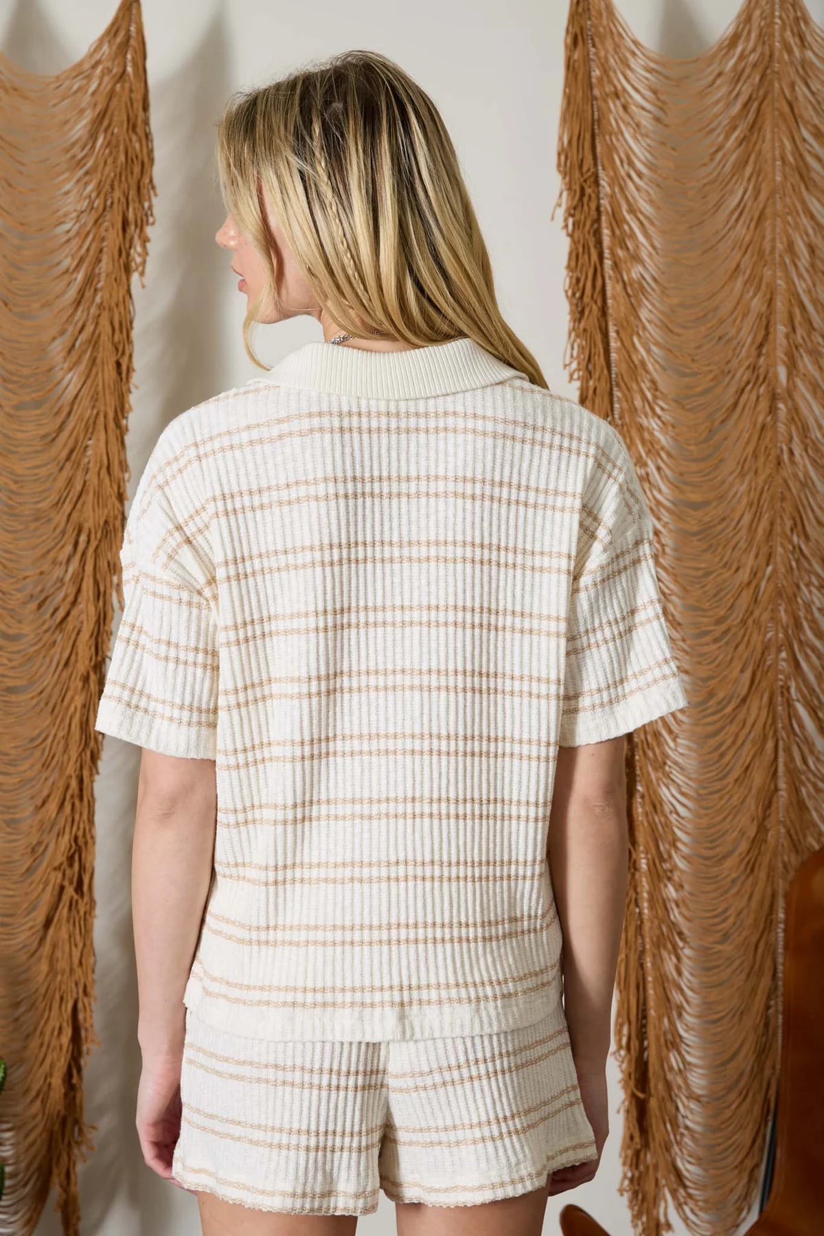 Desert Breeze Ribbed Stipe Polo