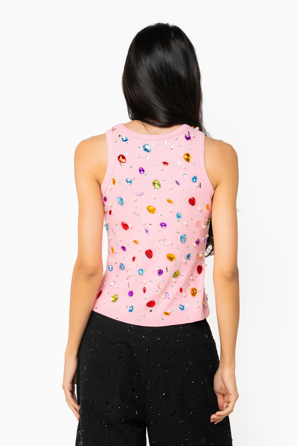 Pink Jewel & Pearl Tank