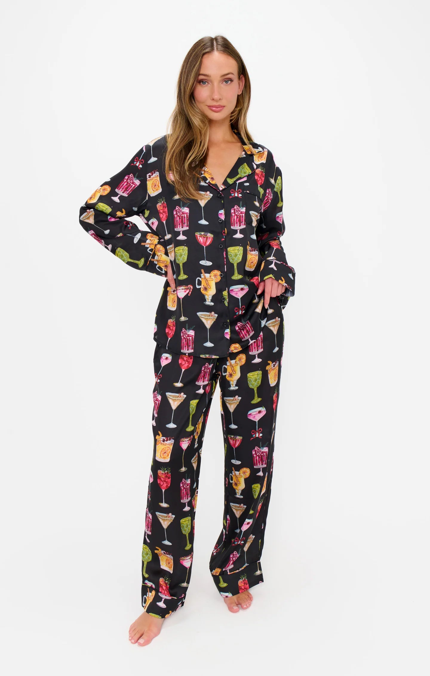 Holiday Cocktails Silky Classic PJ Set