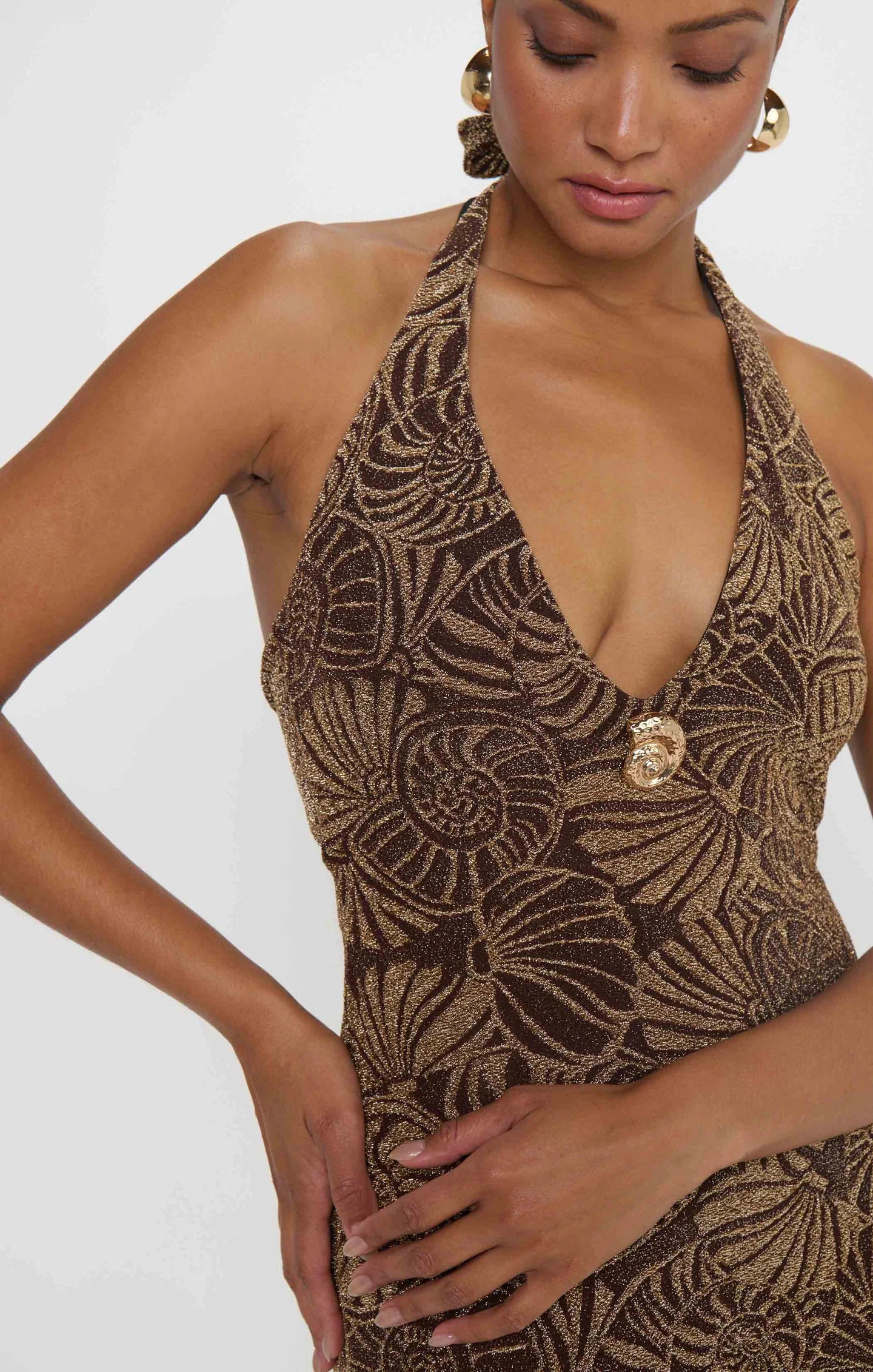 Shell Sparkle Kate Halter Mini Dress