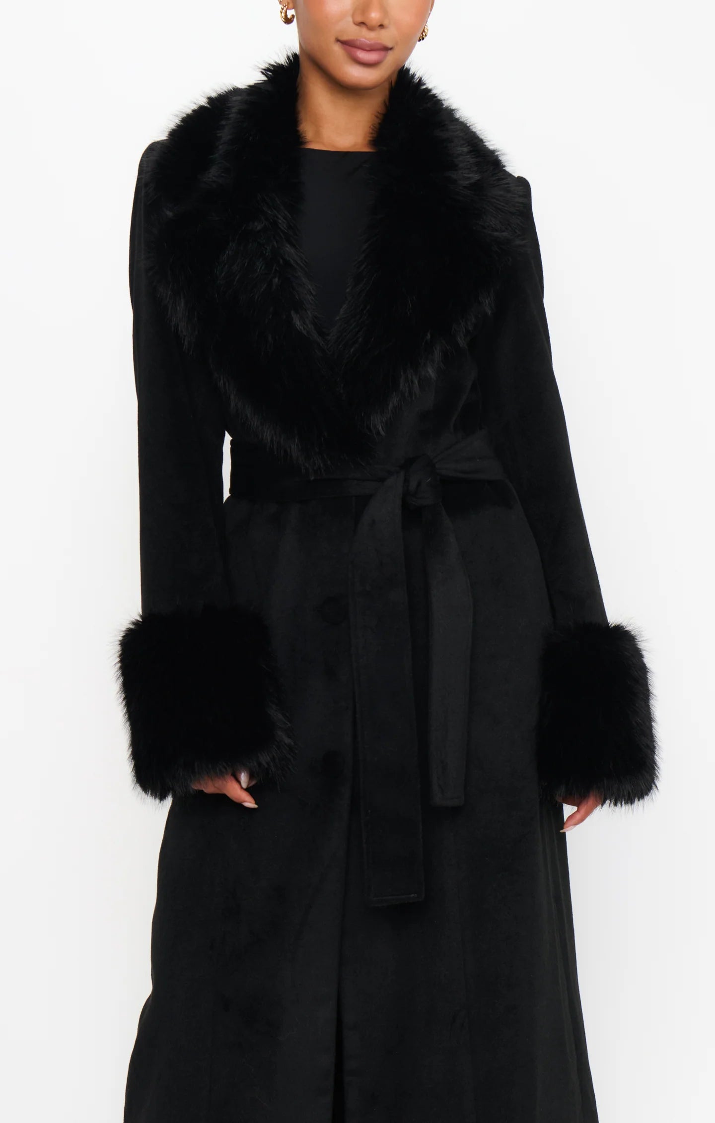 Checkroom Coat Black Faux Fur