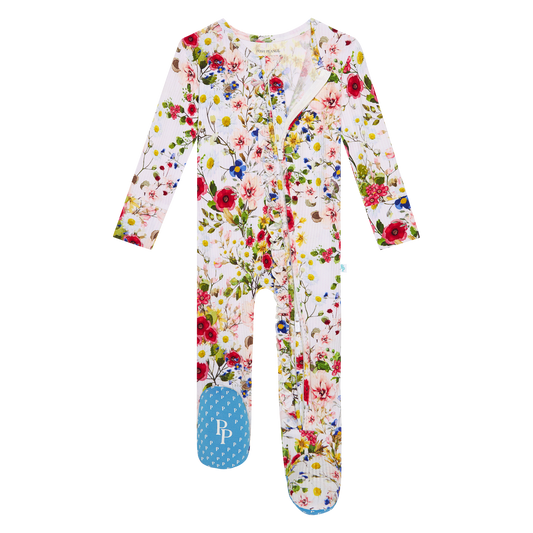 Barbara Floral Ruffled Footie