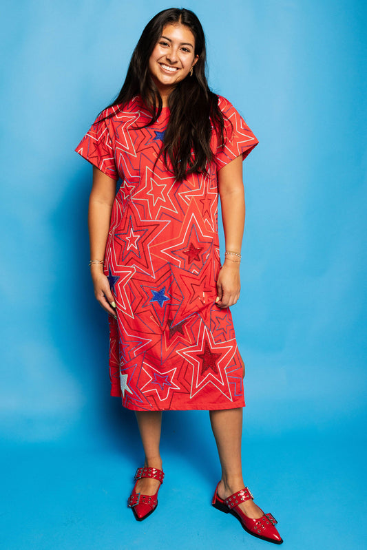 Groovy Star Midi Tee Dress