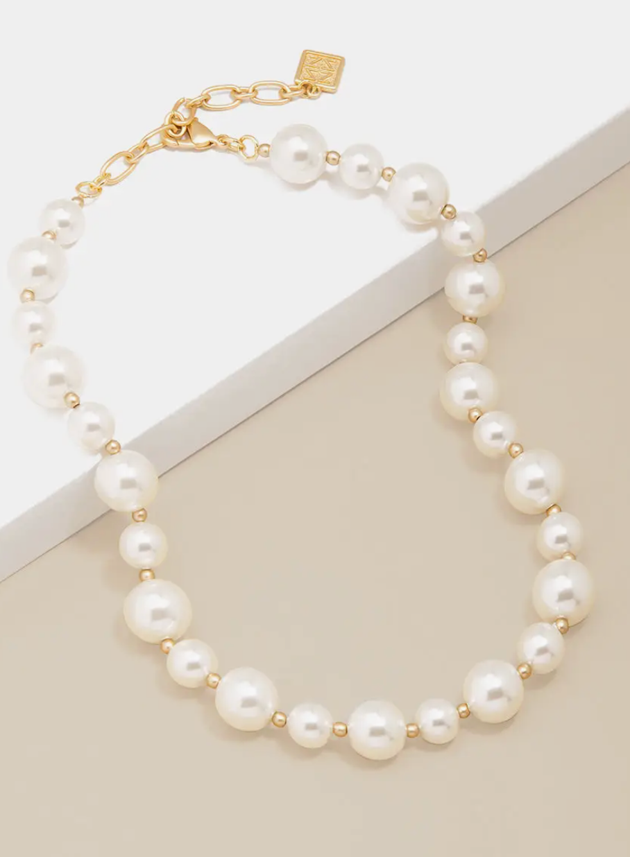 Mixed Pearl Collar Necklace
