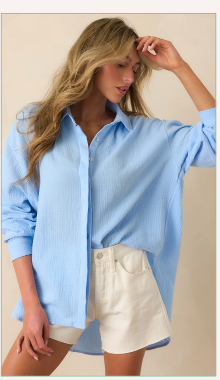 Naples Top in Oceana Blue