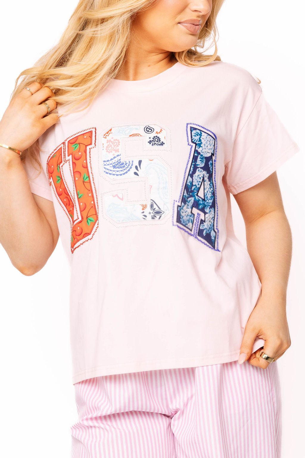 Light Pink USA Bandana Tee