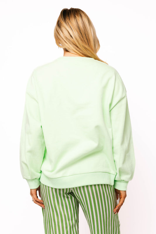 Light Green Queen of the Sea Card Logo Sweatshirt