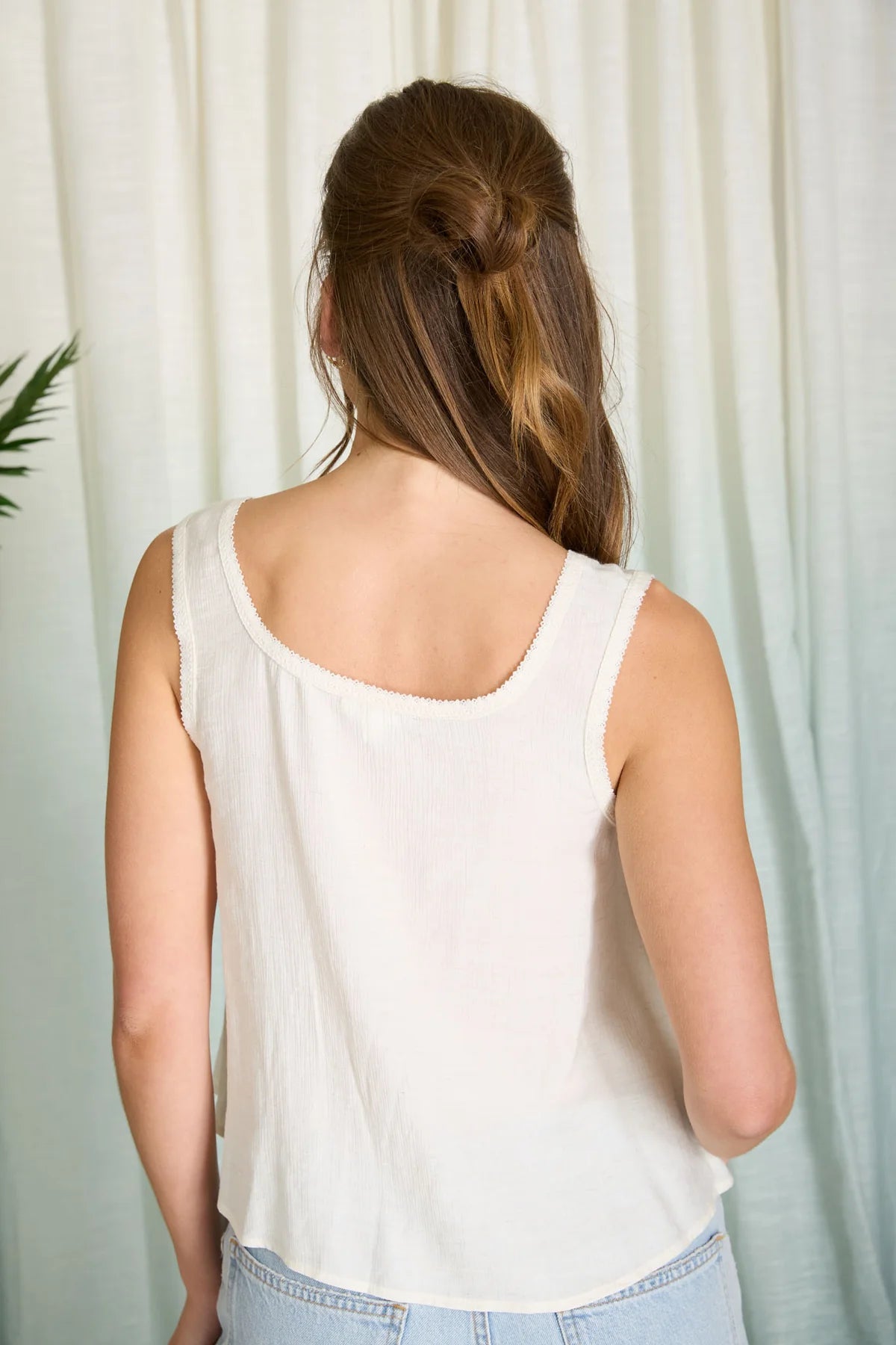 Whisper Pleated Tank in Oatmeal