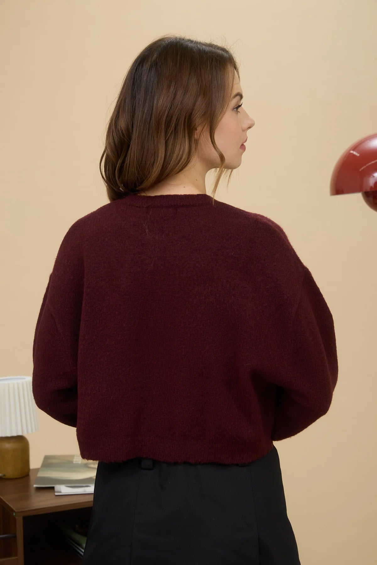 Merlot Cropped Sweater