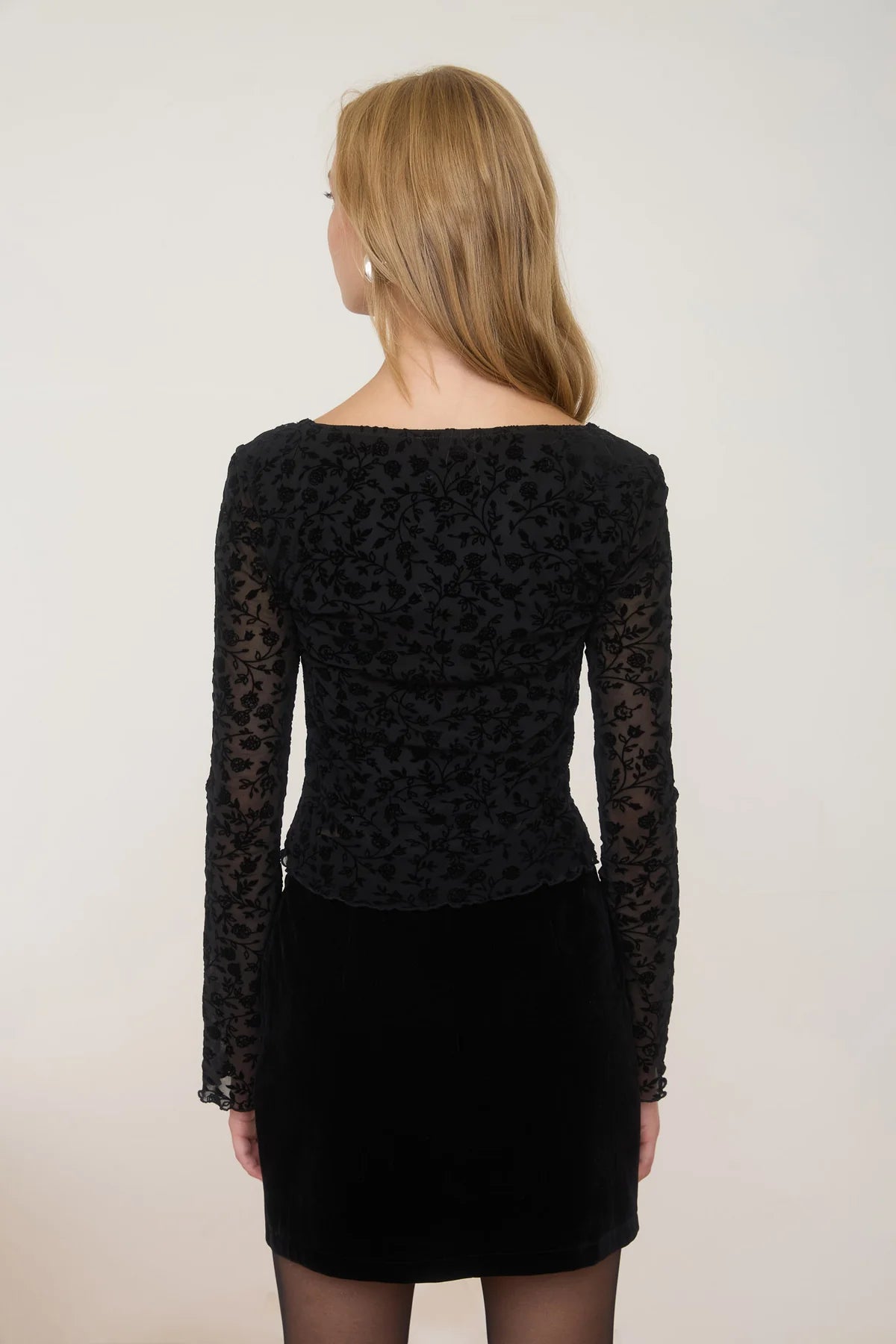 Dark Romance Velvet Sheer Top