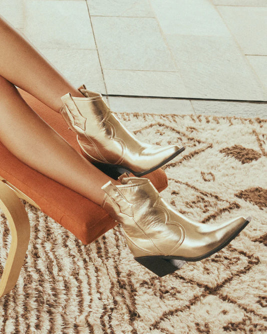 Ulira Gold Metallic Booties