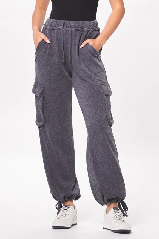 Washed Charcoal Cashmere Fleece Jogger