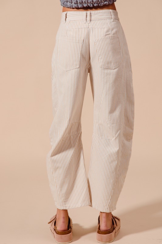 Pinstripe Barrel Trousers