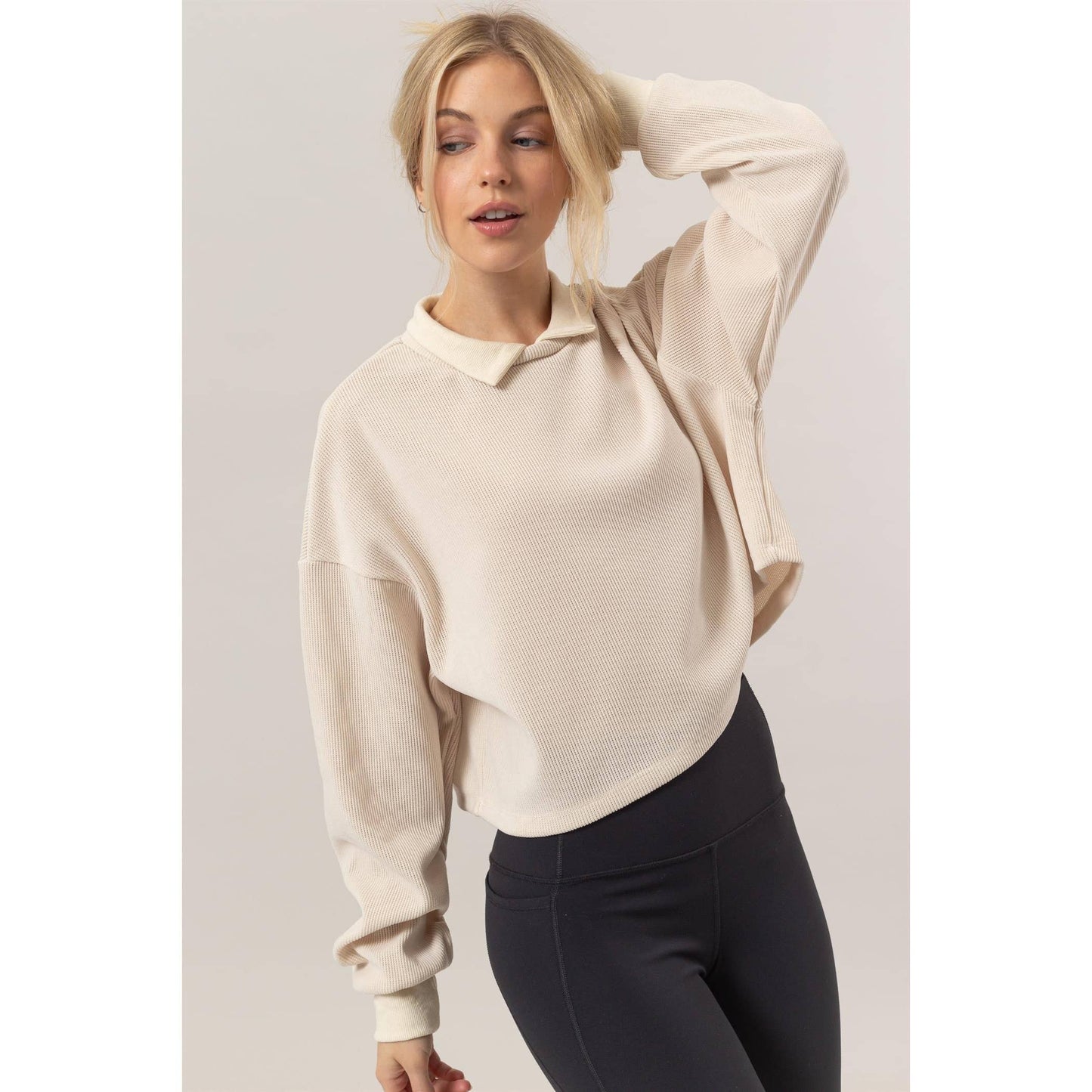 Collared Rib Knit Top