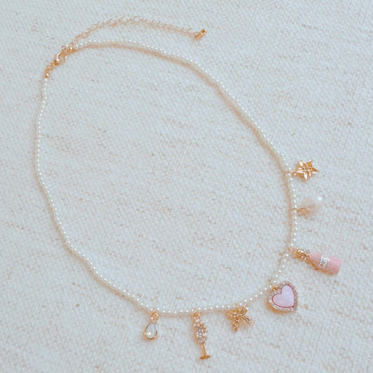 Pink Wink Celebration Multi Charm Necklace
