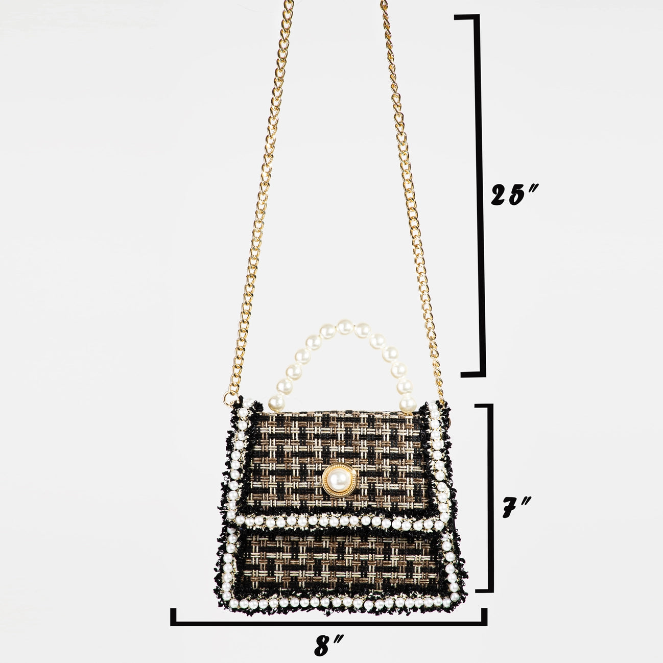 Pearly Studded Woven Handbag