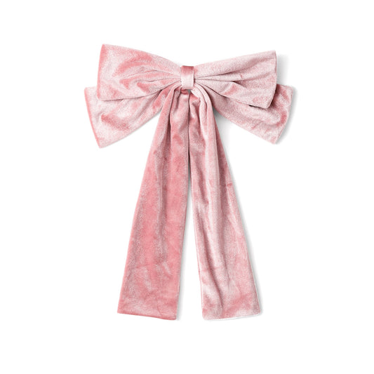 Pink Velvet Bow Hair Clip