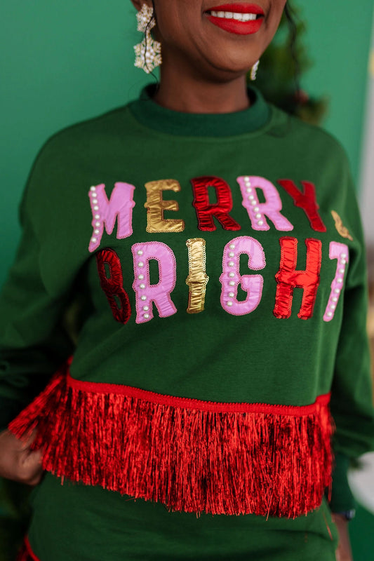 Merry & Bright Tinsel Fringe Sweatshirt