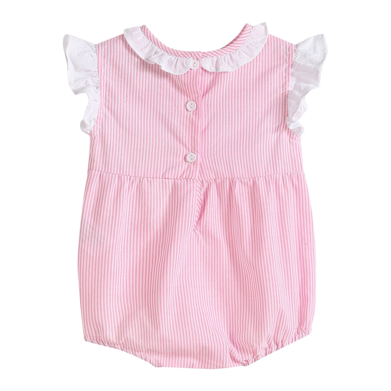 Pink Striped Little Sister Smocked Romper